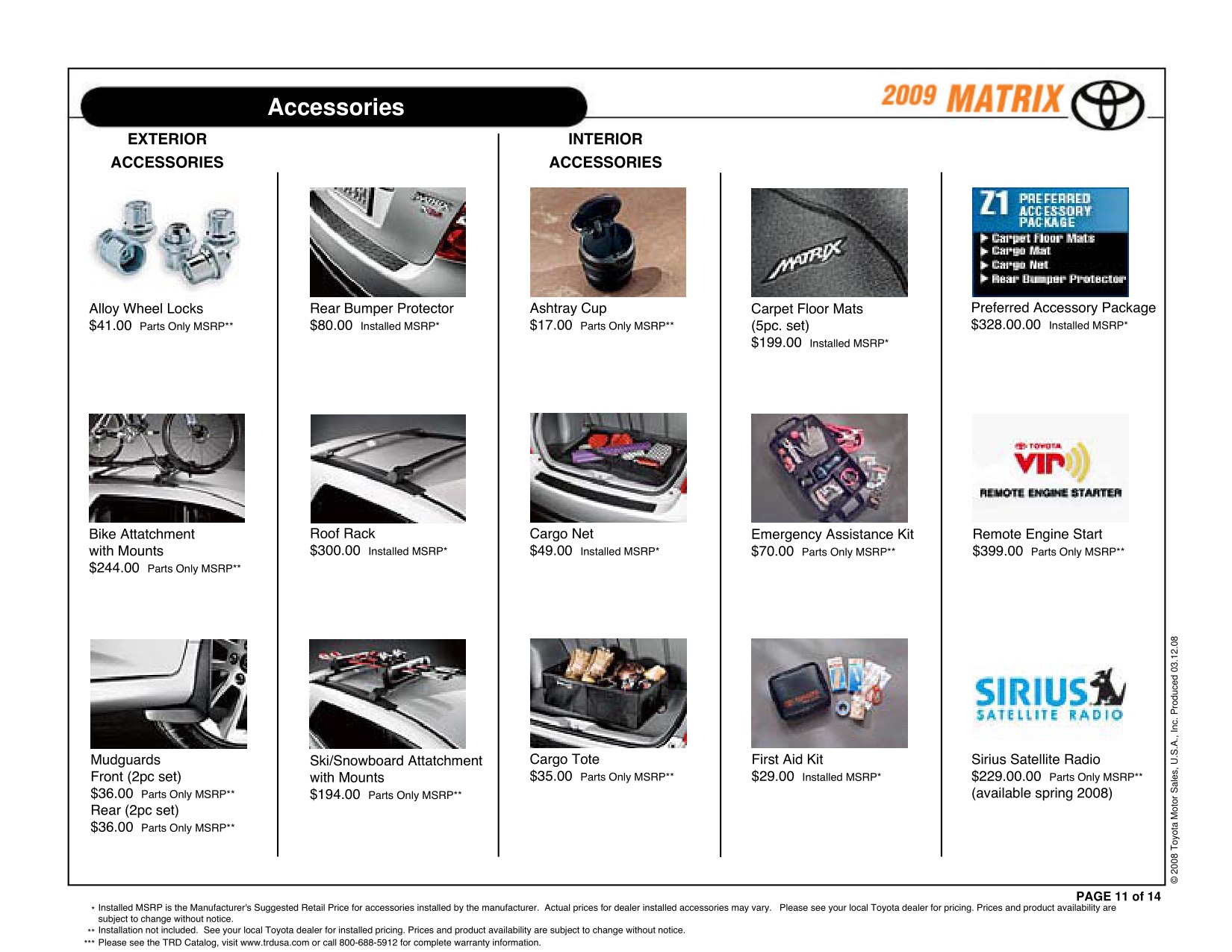 2009 Toyota Matrix Brochure Page 9